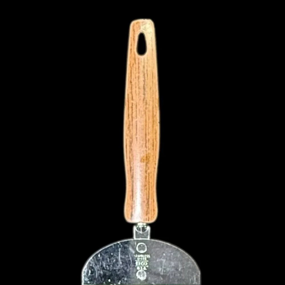 Vintage‎ EKCO USA Stainless Steel Pie Server with Wood Handle